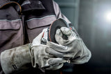 Metabo Angle Grinder 125mm 900W with safety clutch, compact design, quick disc change, and kick-back reduction features.