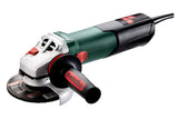 Metabo 125mm angle grinder with 1100W motor, quick nut design for easy disc changes and enhanced safety features.