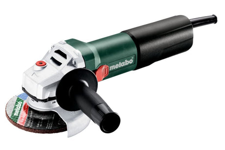 Metabo 125mm angle grinder with 1400W motor, ergonomic design, safety clutch, and quick disc change feature for efficient performance.