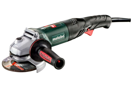 Metabo Angle Grinder with 1500W motor, ergonomic soft handle, and advanced safety features for efficient metalworking.