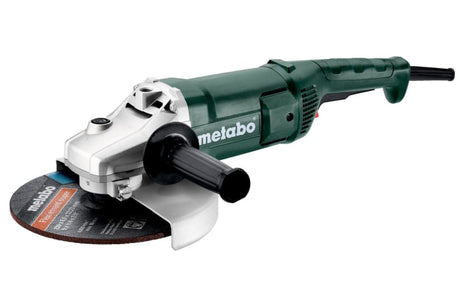 Metabo 230mm angle grinder with 2000W power, 3-position handle, and safety features for precise cutting and grinding.