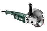 Metabo Angle Grinder with 230mm disc, 2000W motor, 3-position handle, and safety features for precise cutting and grinding.