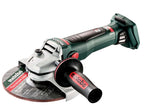 Metabo 125mm 18V brushless angle grinder with brake, designed for safety, efficiency, and ease of use in tight spaces.