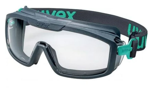 uvex i-guard+ planet goggles with anti-fog lens, sustainable materials, x-tended sideshield, and adjustable headband for comfort.