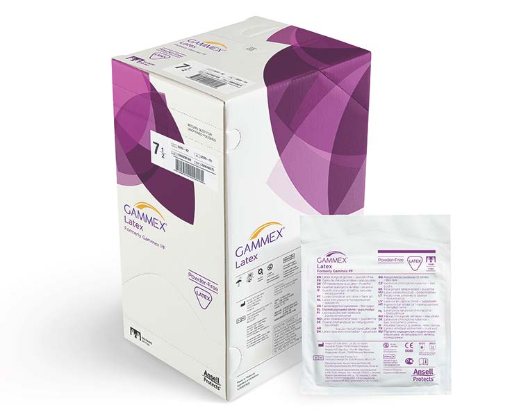 Ansell Gammex Latex Gloves Sterile 5.5-9.5 (Box of 50) - Standard - 7.5