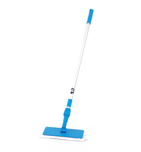 Blue microfibre mop with 300mm head and twist lock handle, ideal for effective cleaning of floors, walls, and ceilings.