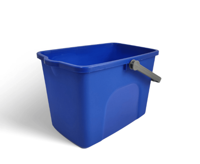 Blue 9-liter Filta All Purpose Bucket with ergonomic handle, perfect for versatile cleaning at home or office.