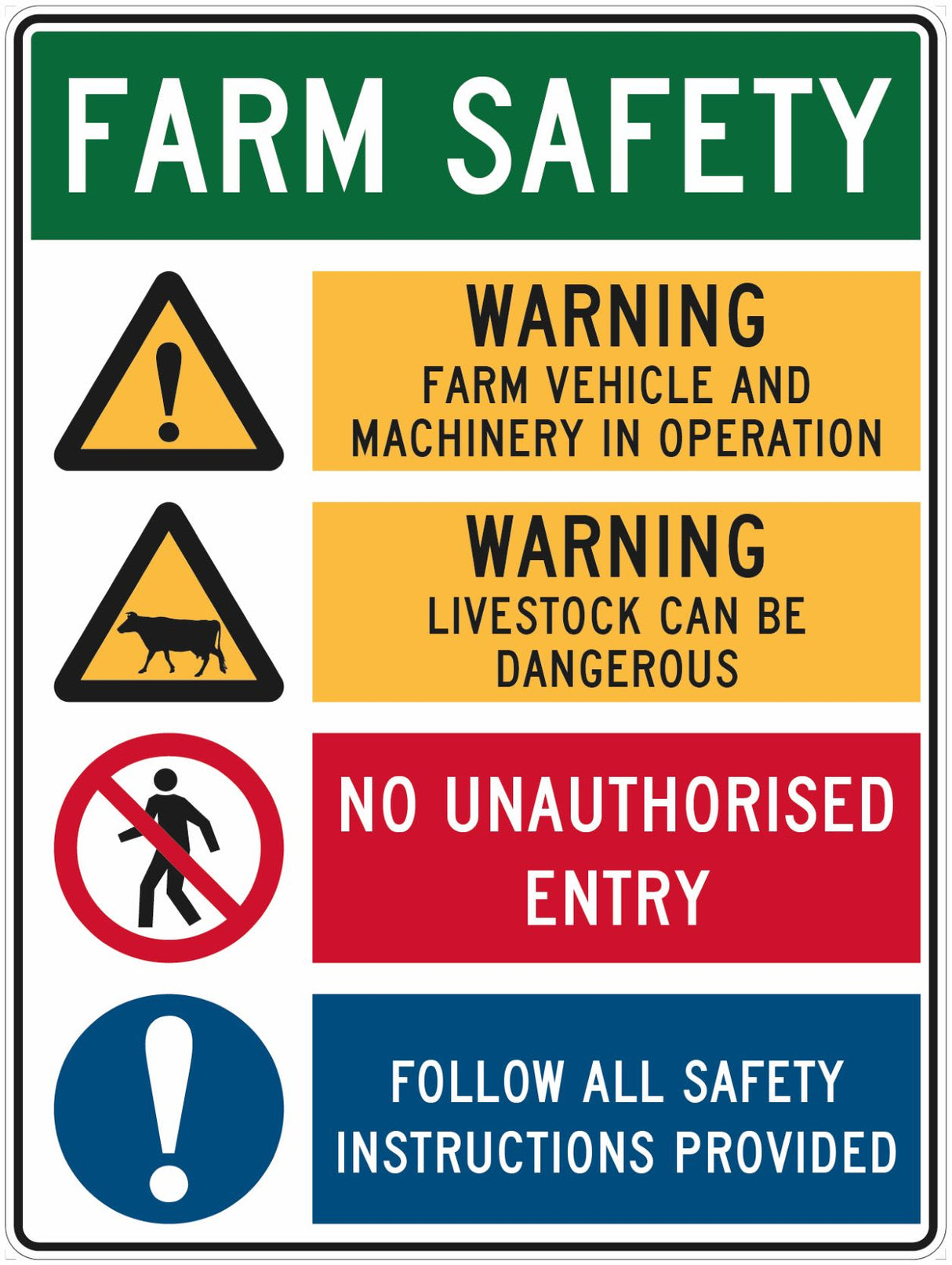 Warning sign - Farm Safety (Each) - Standard