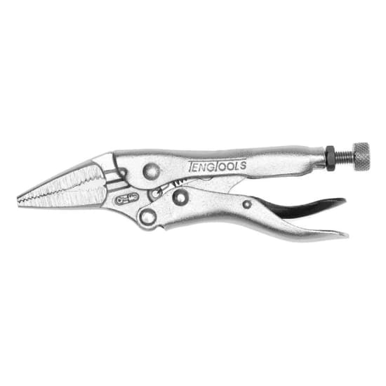 Teng Long Nose Power Grip Plier 9", features self-locking mechanism, wire cutter, and crimper for versatile DIY tasks.