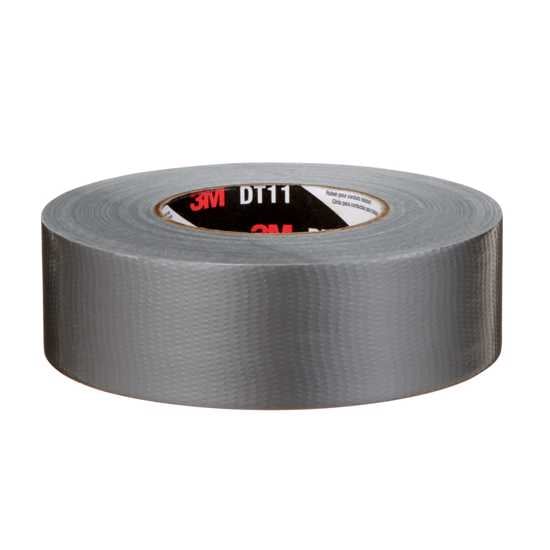 Heavy-duty 3M DT11 silver duct tape roll, 48mm x 55m, ideal for repairs, sealing, and outdoor projects, water-resistant and versatile.