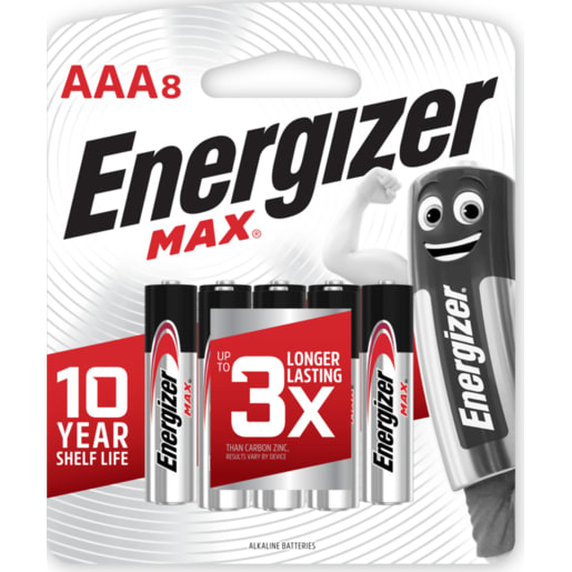 Energizer MAX AAA Alkaline Batteries Pack of 8