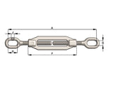 Turnbuckle Eye & Eye Galvanised 12mm Grade L 12mm (Each)