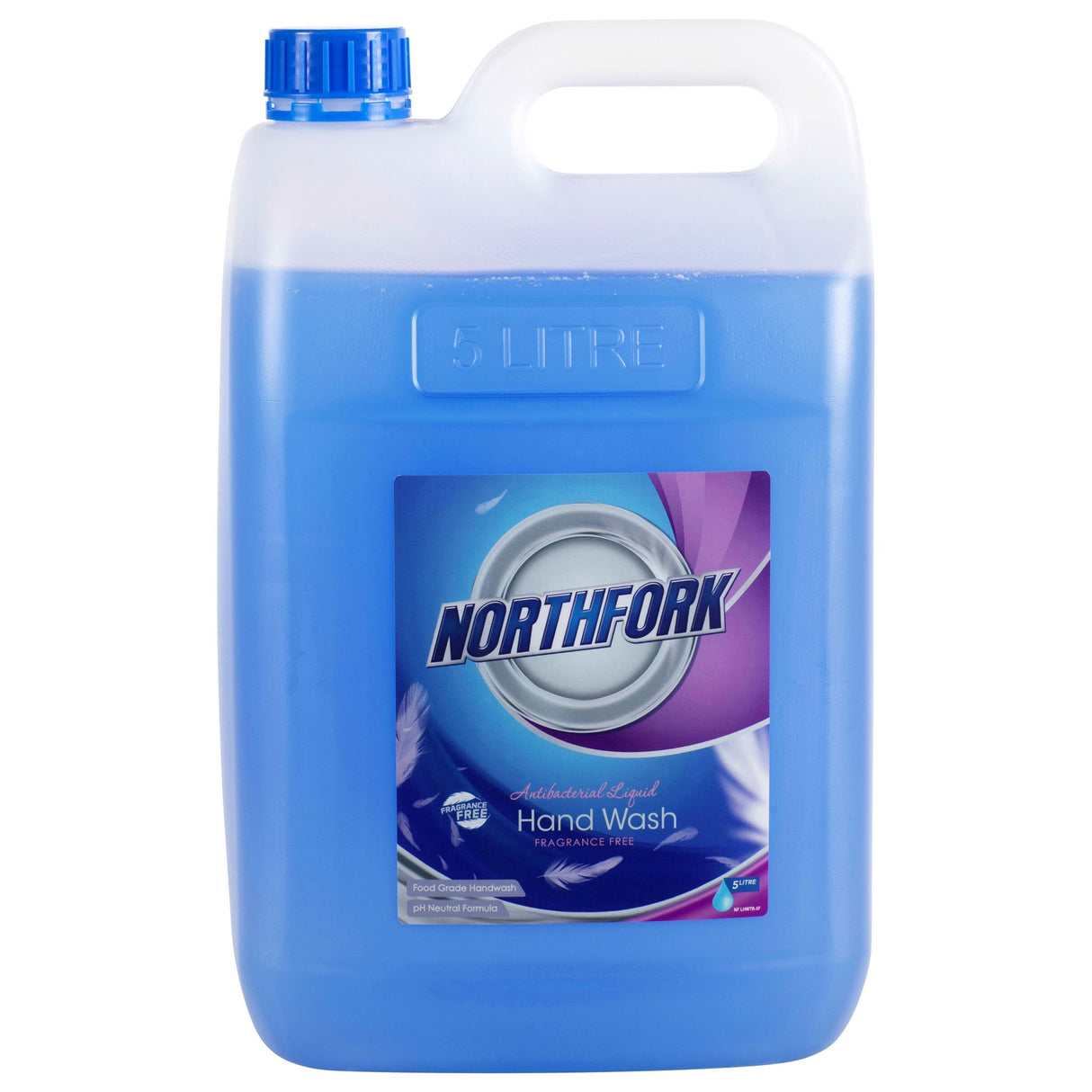 Antibacterial liquid hand wash in a 5L container, ideal for hygienic food processing and suitable for home and workplace.