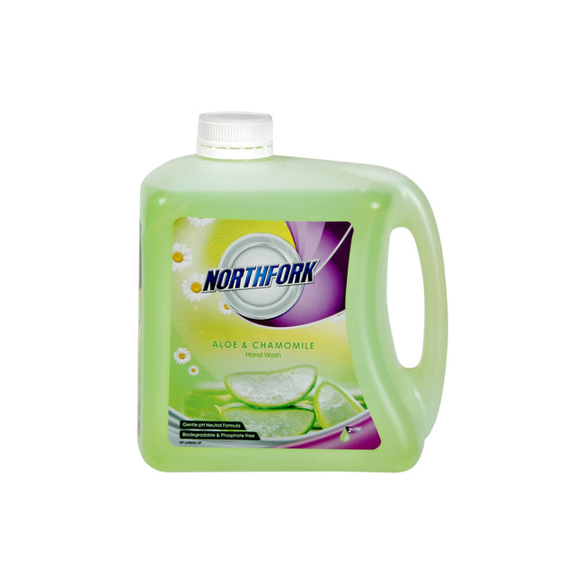 Northfork Liquid Hand Wash Aloe & Chamomile 2L, gentle, biodegradable soap with soothing scent and nourishing ingredients.