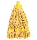 Edco Enduro Round Mop Head in yellow, 350g, 27cm, featuring looped-end design for efficient cleaning and HACCP compliance.