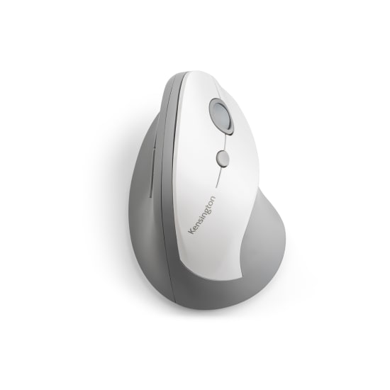 Kensington Profit Vertical Wireless Mouse in grey, featuring an ergonomic design for wrist comfort and seamless wireless connectivity.