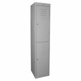 2 Door locker Keylock Silver Grey 380mm Wide - Steelco
