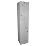 2 Door Combo Locker Keylock Silver Grey 380mm Wide - Steelco