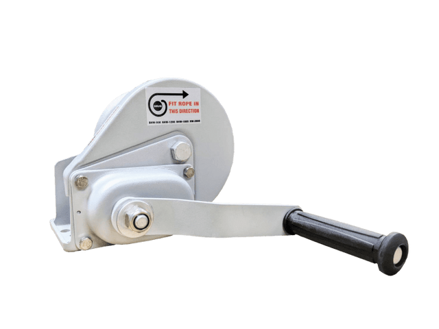 Tiger Brake Hand Winch 550kg with corrosion-resistant design, featuring automatic brake, safety ratchet, and lightweight construction.