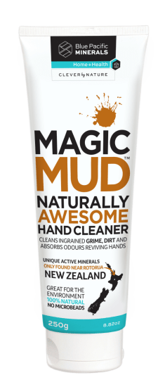 Magic Mud hand cleaner tube, 250gm, made from 100% natural ingredients, effectively removes grime and odors while being gentle on skin.