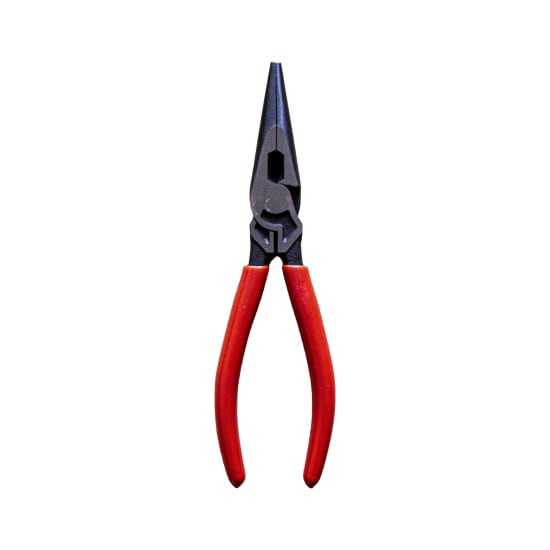 Fuller Pro Long Nose Plier 200mm featuring a slim tapered head, built-in cutter, and strong gripping jaws for precise manipulation.