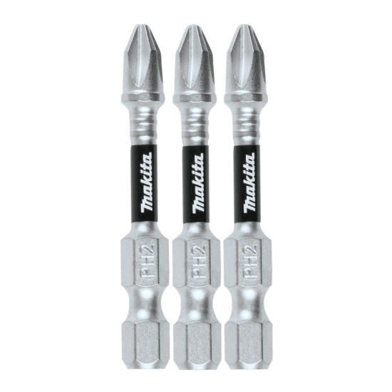 Makita Impact XPS PH-2 Power Bits 50mm 3-Pack, durable and long-lasting, perfect for high-torque impact drivers.