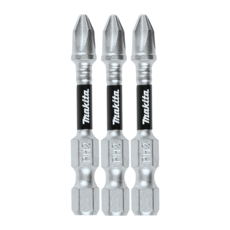 Makita Impact XPS PZ-2 50mm 3-Pack features durable bits for high-torque impact drivers, lasting 90 times longer than standard bits.