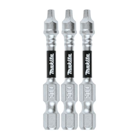 Makita Impact XPS SQ1 50mm bits, durable trio designed for high-torque drivers, perfect for deep, secure fastening.