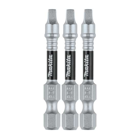 Makita Impact XPS SQ3 50mm-3-Pack: Durable impact bits designed for high-torque drivers, lasting up to 90 times longer.