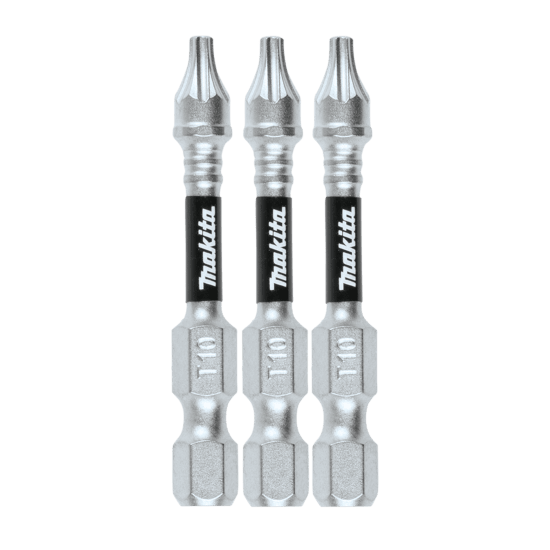 Makita Impact XPS Torx T10 50mm 3-Pack bits, ideal for high-torque drivers, offering durability and precision for various projects.