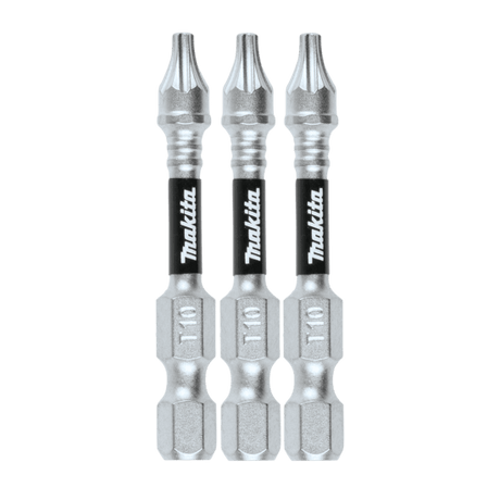 Makita Impact XPS Torx T10 50mm 3-Pack bits, ideal for high-torque drivers, offering durability and precision for various projects.