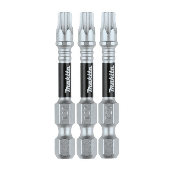 Makita Impact XPS Torx T27 bits, 50mm, 3-pack, designed for high-torque impact drivers; durable, long-lasting precision tools.