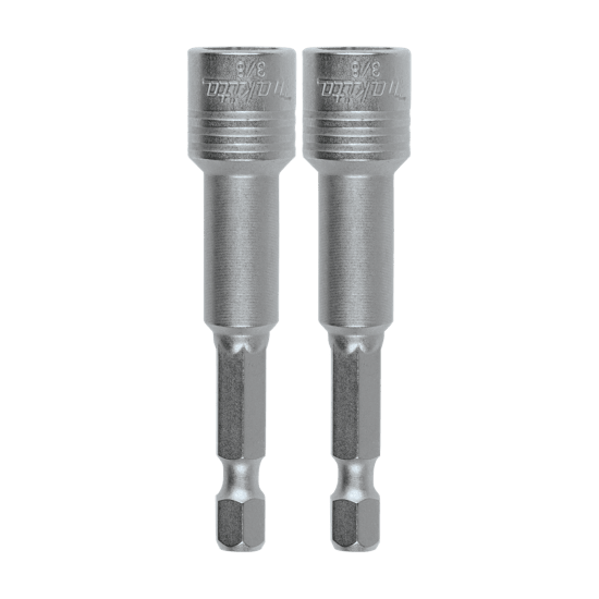 Makita Impact XPS Nutsetter 3/8"x65mm-2-Pack, featuring a robust hex shank and magnetic design for easy, torque-efficient fastening.