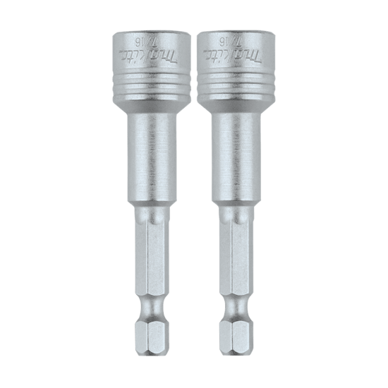 Makita Impact XPS Nutsetter 7/16"x65mm - 2-Pack for precise driving of hex nuts and screws, featuring a magnetic tip and robust hex shank.