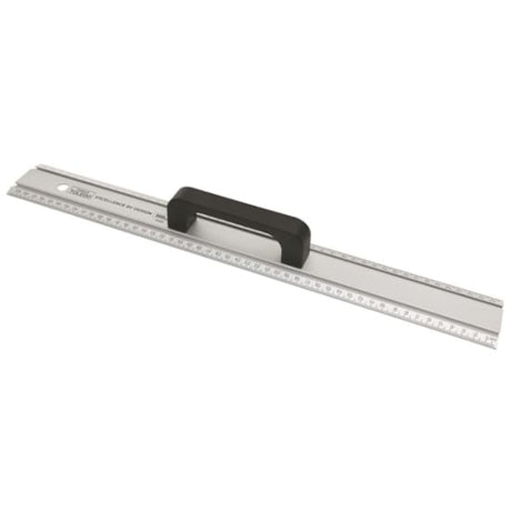 Aluminium Cutting Rule Metric 1200mm with built-in handle for precision marking and cutting, durable lightweight design.