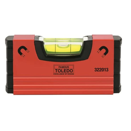 Compact 100mm magnetic level with shockproof design, rare earth magnets, and 0.5mm/m accuracy for precision alignment.