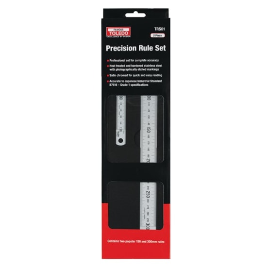 Two durable stainless steel rulers, 150mm and 300mm, perfect for precise measurements in any toolbox.