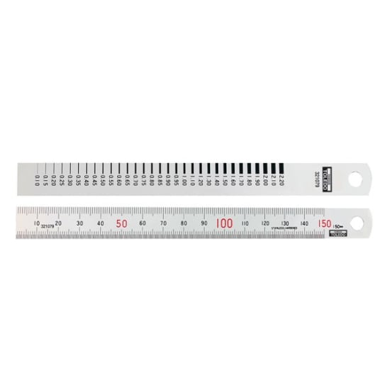 High-grade stainless steel 150mm ruler with crack scale for accurate measurements of small spaces in walls, wood, and plastic.