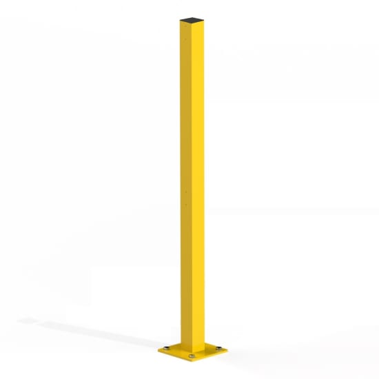 PedSafe Single Post, 1000H modular aluminum post for secure pedestrian pathways, supports swing gates with superior stability.