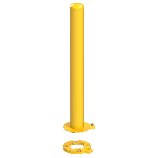DexSafe Removable Surface Mount Bollard, 1080mm high, lockable for traffic control and protecting valuable assets.