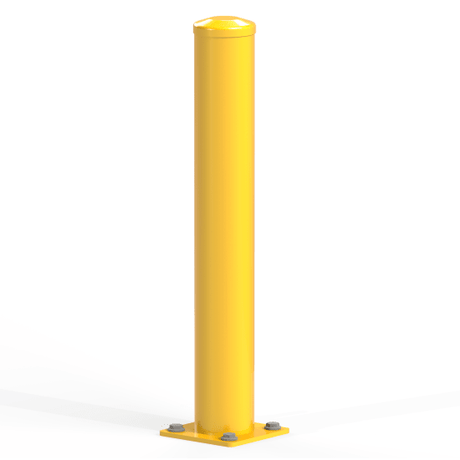 DexSafe Surface Mount Bollard-1100H: 1100mm tall steel bollard for traffic control, featuring a stylish dome cap and easy installation.