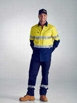 Bisley, Hi Vis Airflow Ripstop Shirt, BS6415T - Orange/Navy - 5XL
