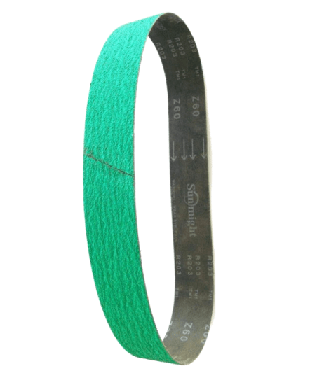 S&G Zirconia Powerfile Belt 40G-13 x 454mm-10 Pack for durable, cooler grinding on stainless steel and aluminum. Perfect for metalwork.