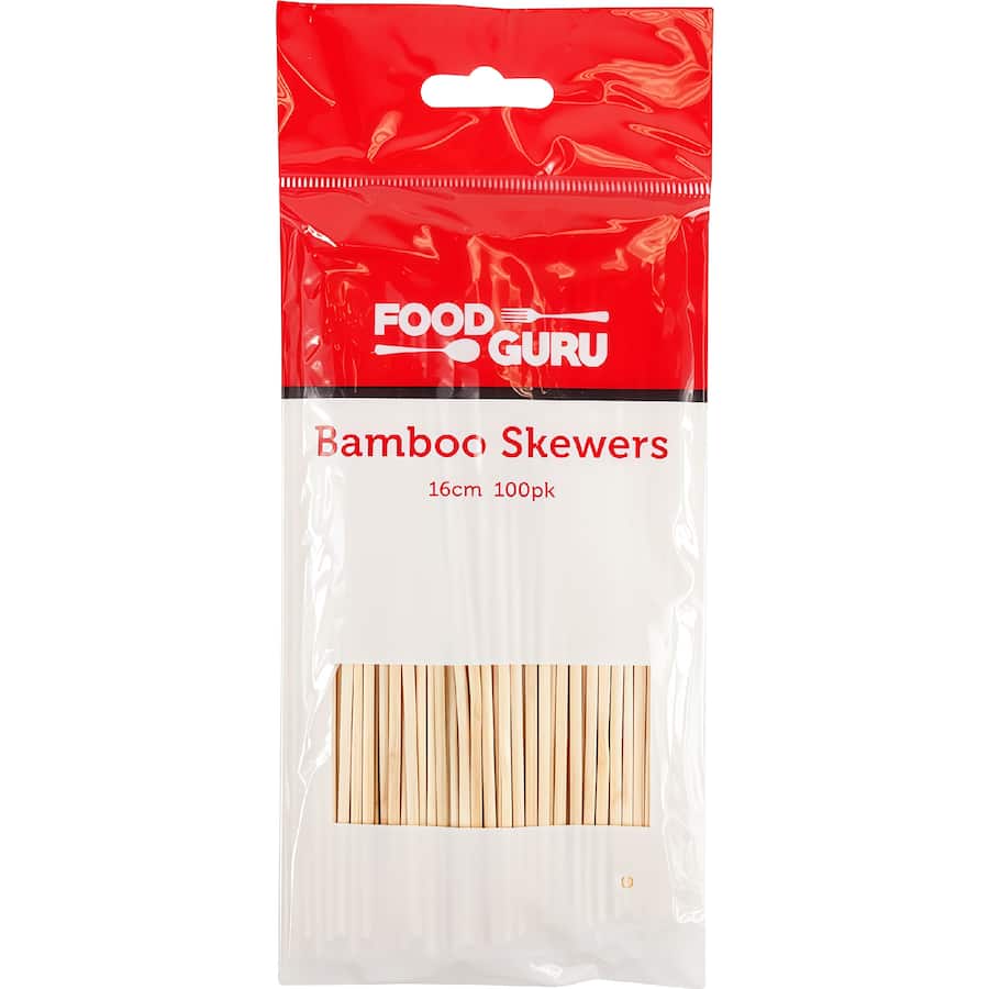 Food Guru Skewers Bamboo 16cm 100pack