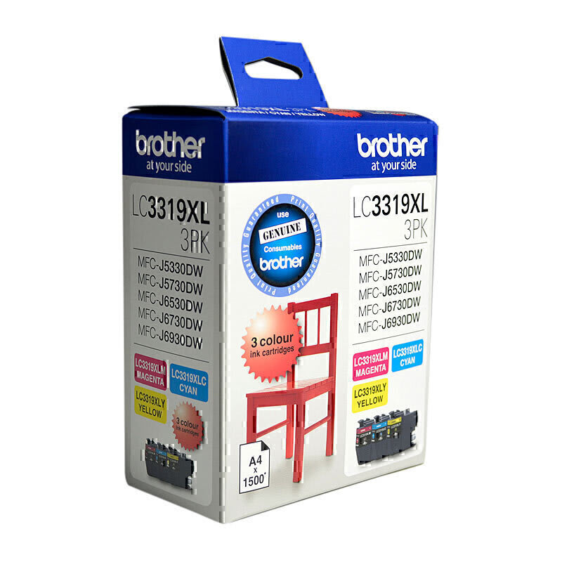 Brother LC3319XL3PK Colour Ink Cartridges 3 Pack (Each)
