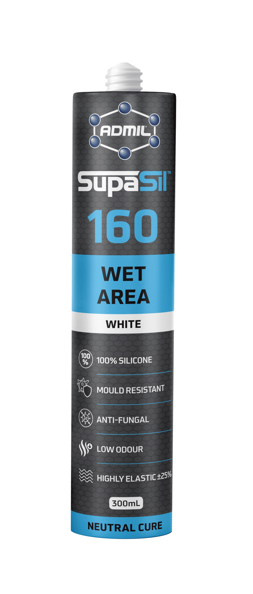 Admil SupaSil 160 Wet Area White 300ml