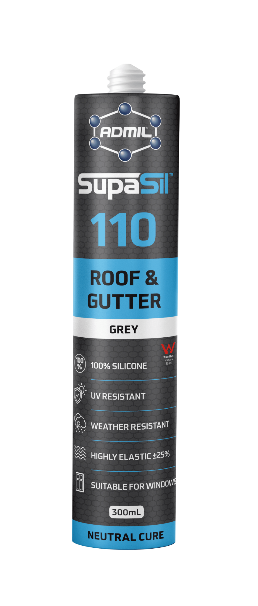 Admil SupaSil 110 Roof & Gutter White 300ml