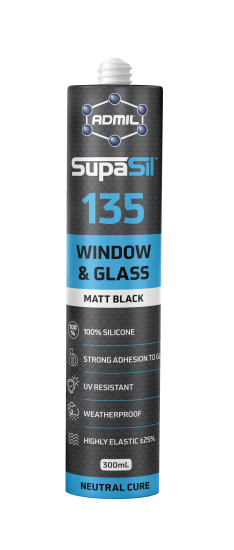 Premium 300ml black silicone sealant for windows and glass, offering strong adhesion, UV resistance, and elastic movement accommodation.