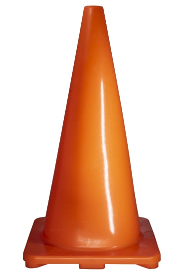 High-visibility 700mm Pathway Cone made of durable PVC for safety at construction sites, events, and more; not for roads.