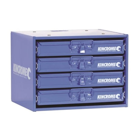 Kincrome Multi-Storage 4 Drawer System with 20 compartments, durable steel, foam padded lids, and internal locking for secure organization.